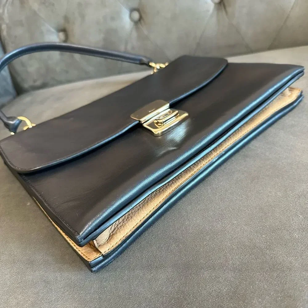 Theory leather bag woman’s navy - Picture 3 of 8